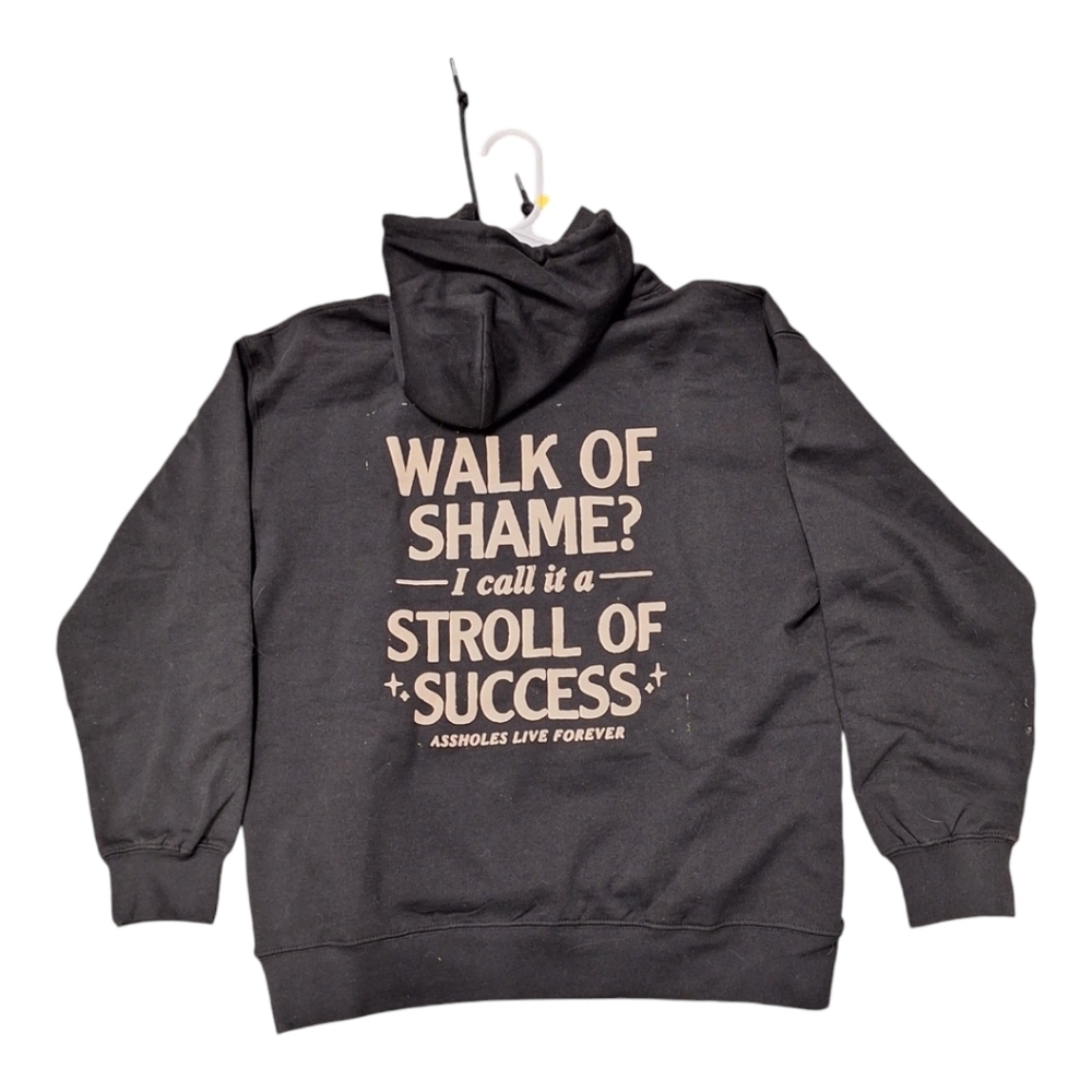 ALF Unisex L Walk of Shame Black Hoodie Assh*les Live Forever
